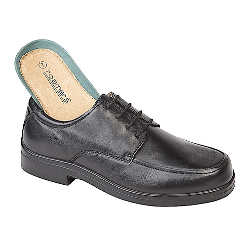 Roamers Wide Fit Lace Up Leather Shoes Black